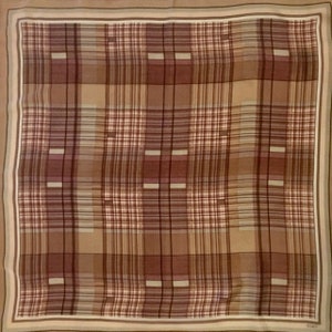 Echo Scarf Neutrals Preppy Plaid Vintage 80s Brown Tan 26" Square