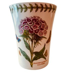 Portmeirion Becher Sweet William Muster Vintage 1980er Jahre 12 Unzen Botanischer Garten Keramik Made in Britain