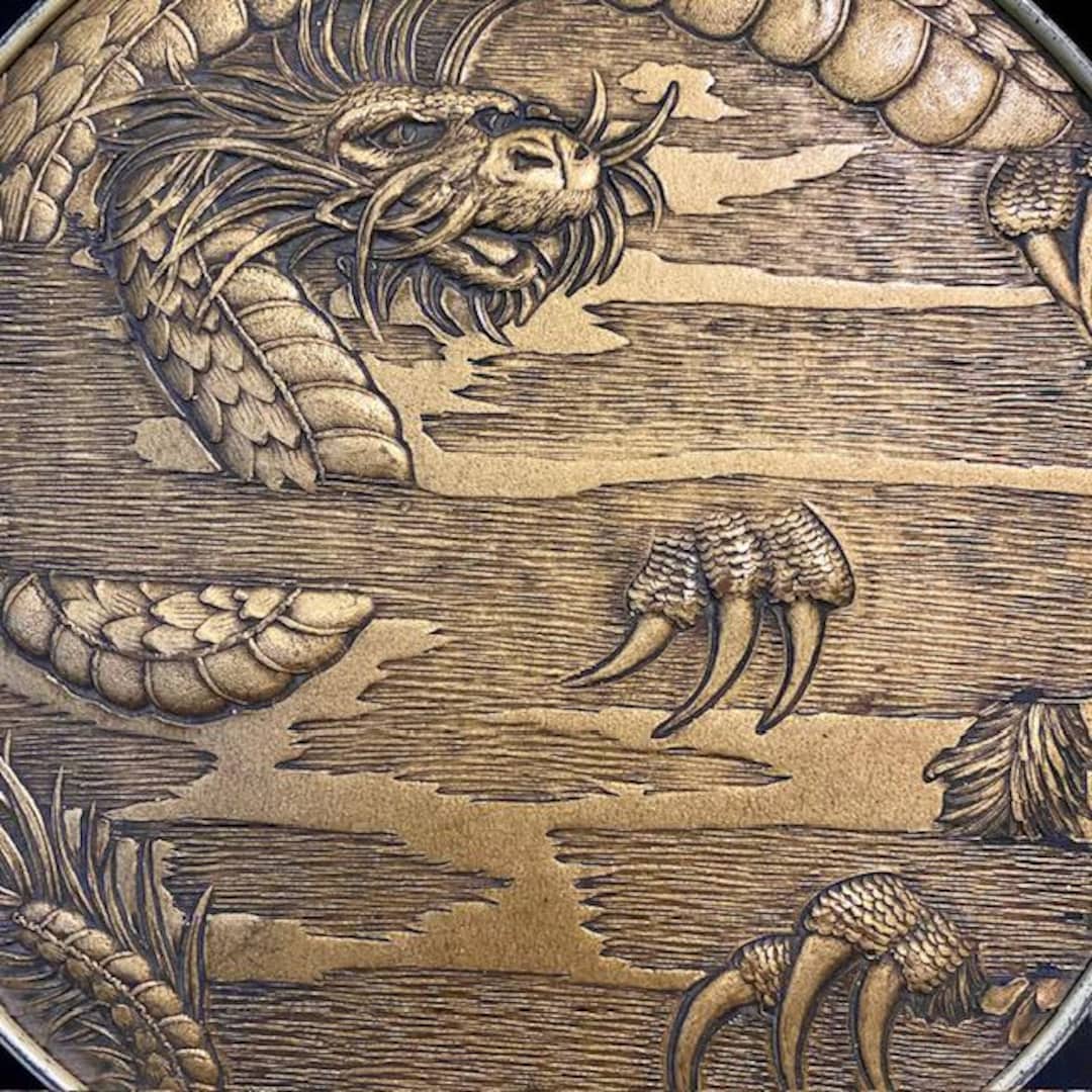 Embossed Dragon Lid Tin Mid Century Vintage Decorative Storage - Etsy