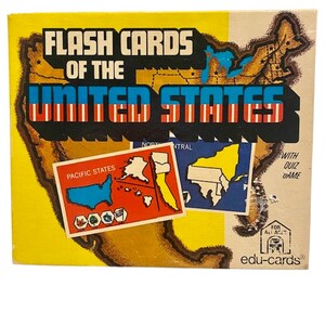 United States Flash Cards Boxed Set Vintage 1975 Edu Cards Game or Art ...