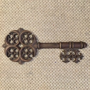 Trieste Gigantic Key Wall Hanging Mid Century Skeleton Key 1969 Key to Happiness