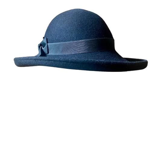 Bollman Doeskin Hat Black Ribbon Detail Mid Century Vintage  display picture 3