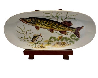 Naaman Israel Pike Fish Platter Porcelain Mid Century vintage 1950s