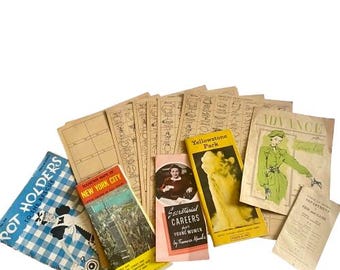 Bundle of Mid Century Ephemera 1940s 1950s Variety 15 Pieces