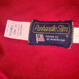 Panhandle Slim Blus Vintage 70-80-tal Röd Svart Passpoal Western Cowgirl 12 bild 4