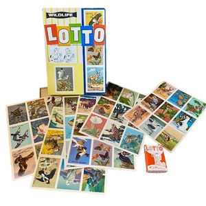 Wildlife Lotto Bingo Game Entertaining Educational Vintage 1960s Complete