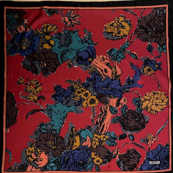Liberty of London Silk Scarf Vintage 70s 80s Flor… - image 2