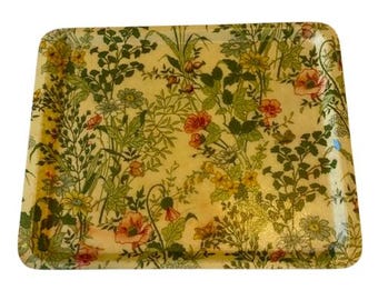 Glasvezel Arnold Designs dienblad botanisch bloemen halverwege de eeuw Vintage jaren 60