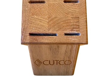 Cutco Oak Knife Block Holds Four Knives Made in the USA