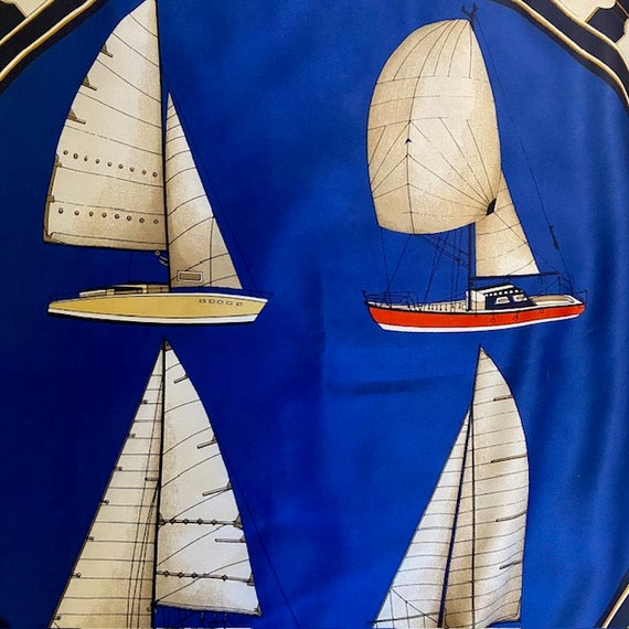 NWT- Gold Sailboat 1975  Belt 1/2” Buckle Scarf Vintage vintage-framed-hermes-style-  main image 2