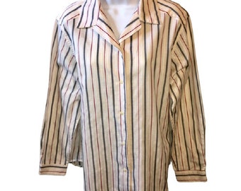 Camisa con botones y blusa sofisticada de Pendleton Country, estilo vintage de los años 70, a rayas, 14 unidades