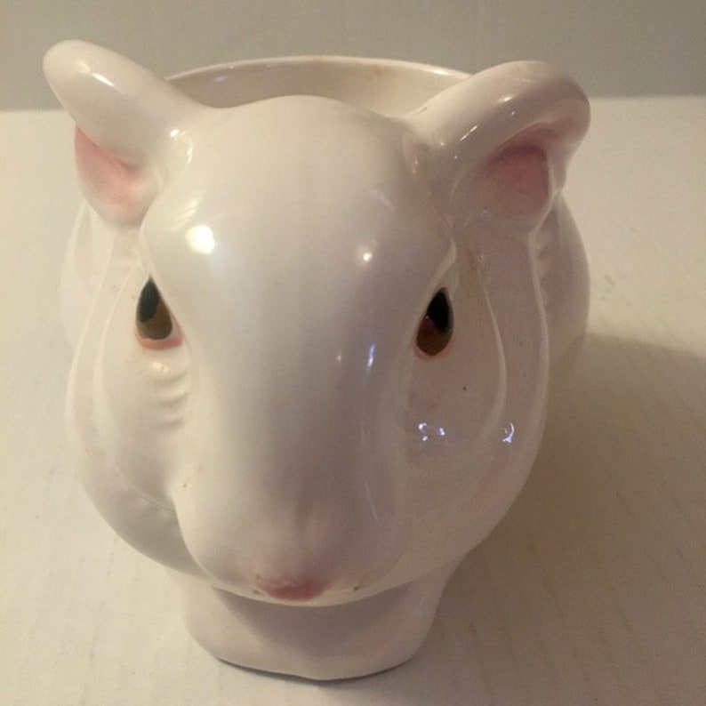 Ceramic Bunny Rabbit Candleholder Planter Avon Hand Painted Vintage ...