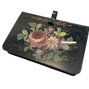 Crumb Catcher Silent Butler Vintage 1930s 40s Hand Painted Metal Kitchen Dining Decorative Storage