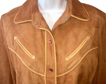 Jacket Karen Silton Vintage 80s 90s Suede Western Styling