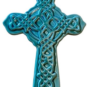 Ceramic Celtic Cross Green Religious Wall Decor Cross Collection Gallery Wall Celtic Knot