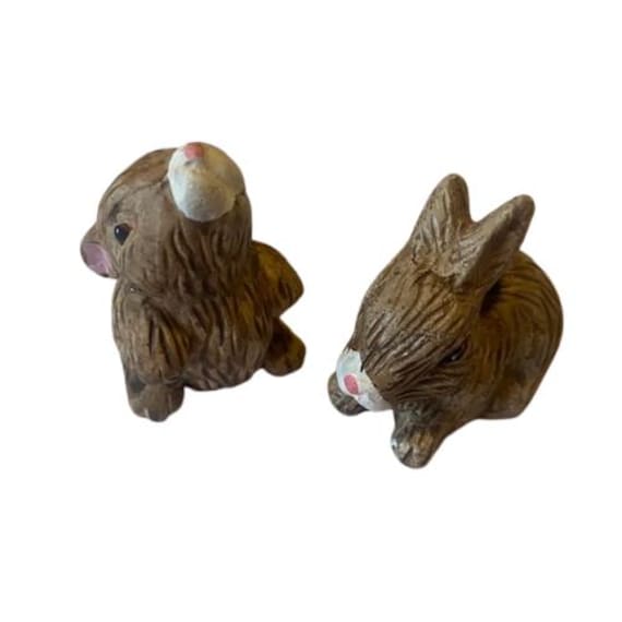 うさぎ 置物 陶器製 2体セット ウサギのビンテージ陶器の置物 2 個セット - Etsy 日本