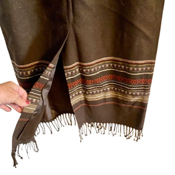 Sarah B Wool Skirt Boho Southwestern Woven Design… - image 5