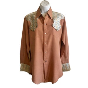 Tem Tex Western Shirt Rodeo Fancy Vintage Tem Tex Pearl Snaps Rockabilly Cowboy 1940s