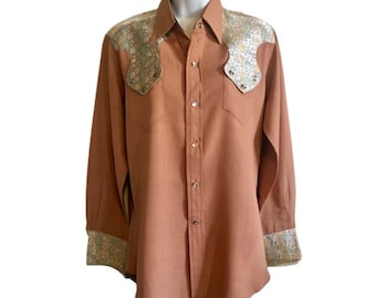 Camicia Tem Tex Western Rodeo Fancy Vintage Tem Tex Pearl Snaps Rockabilly Cowboy anni '40