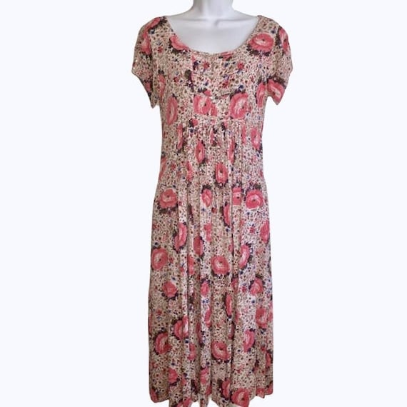 Rene Derhy Vintage Rose Print Midi Dress