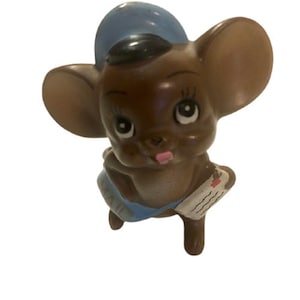 Mouse Figurine Josef Originals Mailman Mail Mouse Special Delivery Vintage 1970s