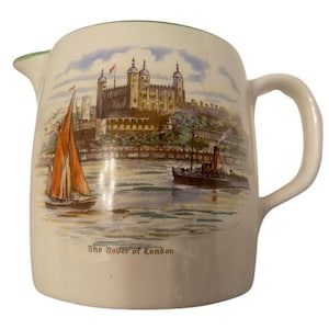 Elijah Cotton Milk Jug Pitcher Lord Nelson Ware Vintage 40s 50s Staffordshire England Farmhouse Cottage Decor