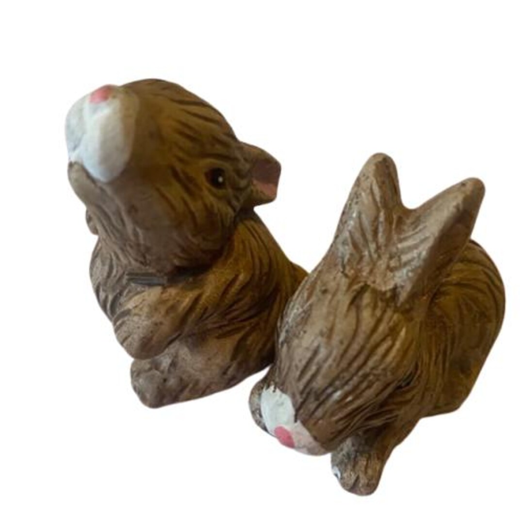 Pair of Bunnies Rabbit Vintage Ceramic Figurines Set of Two - Etsy