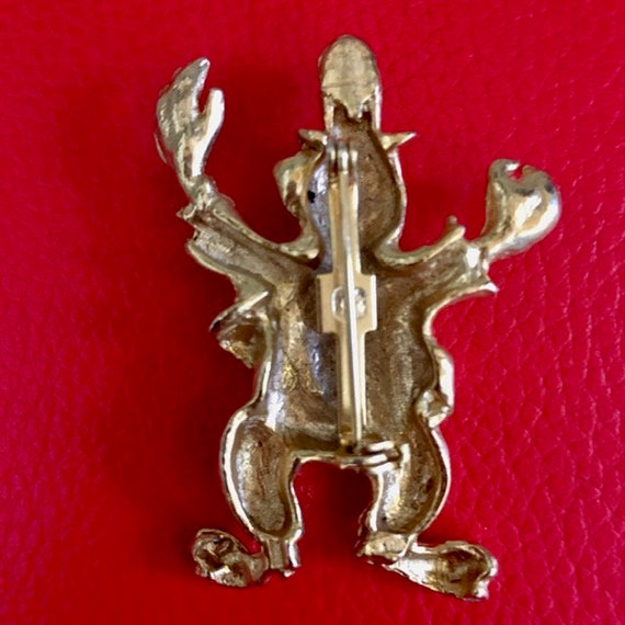 Gold tone Metal Vintage Clown Pin Brooch - image 3