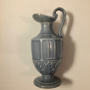 Vase Red Wing Art Pottery Übertopf 1940er Jahre Schieferblau Rosa