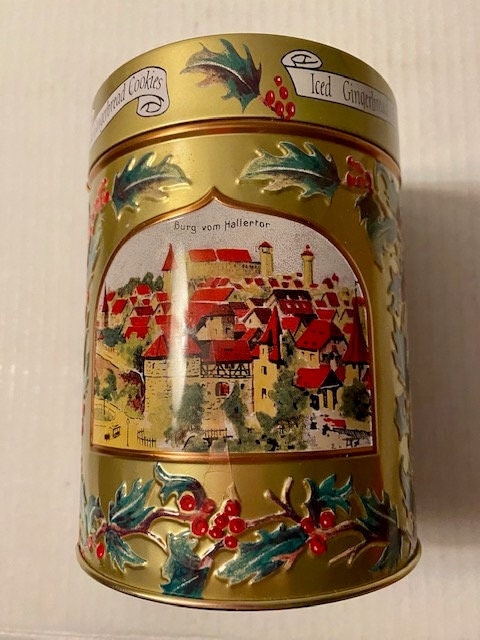 Lambertz Aachen German Christmas Musical Cookie Tins Set of Two