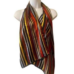 Echo Silk Scarf Stripes Made in Japan Oblong Mid Century Vintage 1960s New Old Stock