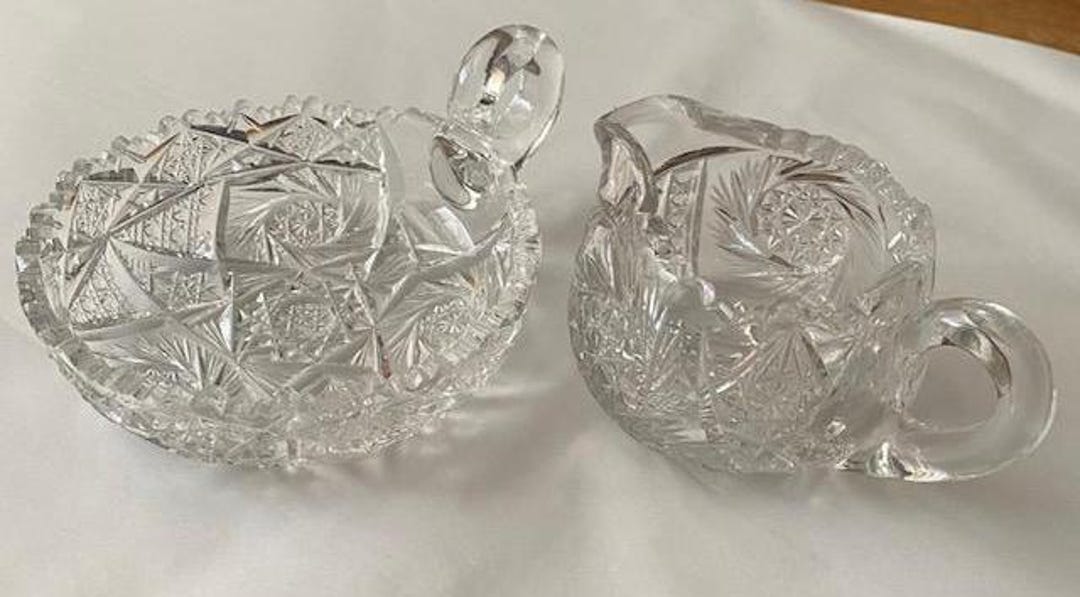 アメリカンブリリアントカットガラスクリスタルクリーマーとナッツ