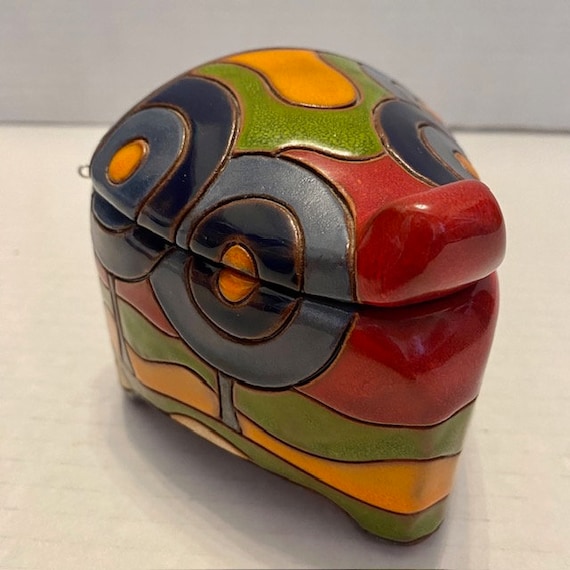 Gappa Art Pottery Box Hinged Lid Trinket Box Jewelry Box