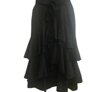 Little Black Dress Vintage Sequin Neckline Flounce Ruffle Hem image 5