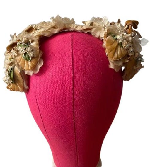 Mid Century Vintage Floral Hat Eva Mae Modes 1950s