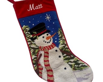 Nadelspitzen Weihnachtsstrumpf Schneemann Urlaub Dekor handgemacht
