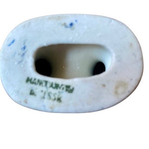 Porslinshästfigur Gzhel handmålad Sovjetunionen blåvit dekor vintage 1980-tal bild 5