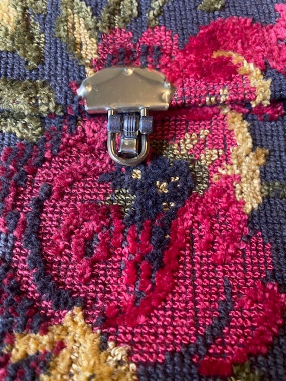 Chenille Tapestry Carpet Handbag Vegan Vintage 19… - image 4