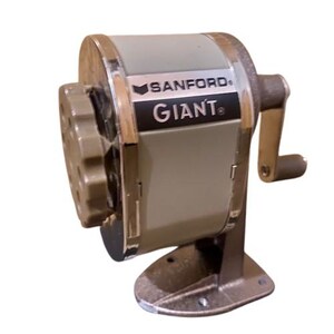 Sanford Giant Pencil Sharpener Vintage 1960s Wall Table Desk Mount