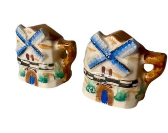 Windmill Salt and Pepper Shakers Mid Century Vintage Japan Hand Painted