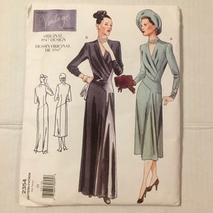 Reproduction du motif Vogue vintage original 1947, non découpé, taille 16