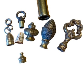 Brass Lamp Finials Lot of Six Very Vintage