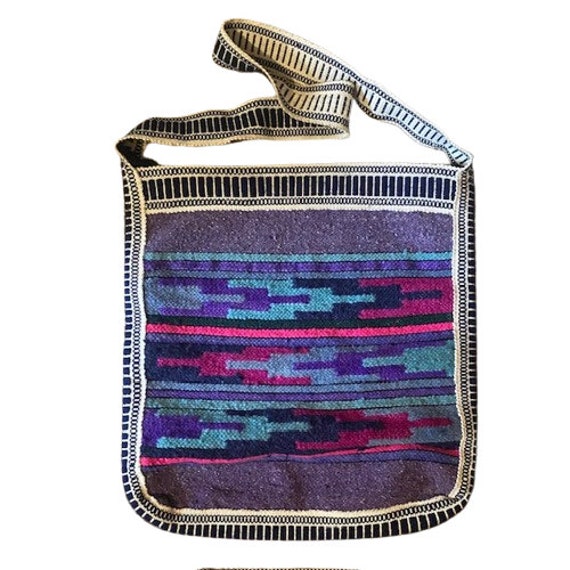 Sac Bandoulière Vintage En Laine Tissée - Style Hippie - Taille Moyenne - Couleurs Multiples