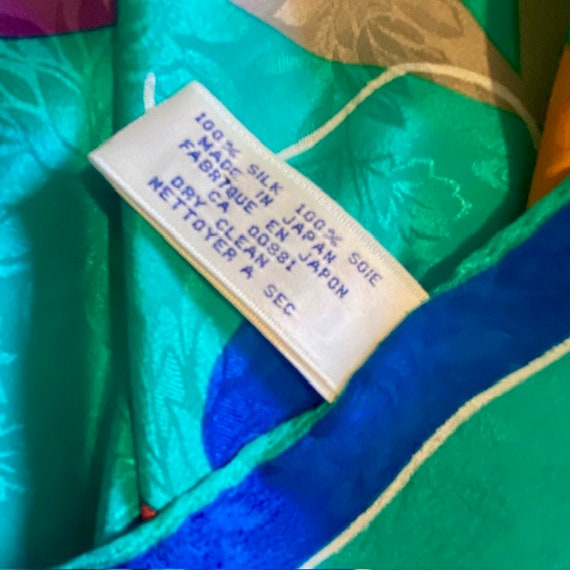 Albert Nipon Silk Scarf Colorful Abstract Print F… - image 8