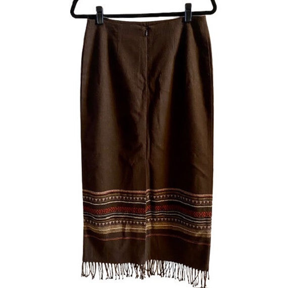 Sarah B Wool Skirt Boho Southwestern Woven Design… - image 2