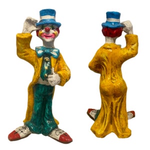 Mexikanische Pappmaché Clown Folk Art Große Bunte Figur Handarbeit Vintage 1970er Jahre