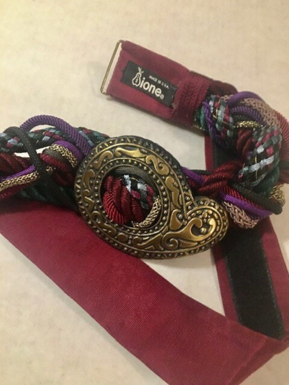 Vintage Paisley Belt Buckle Solid Brass 1970s Cloverleaf Paisley Hippie Vintage Belt  main image 3
