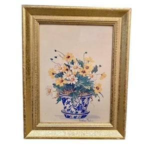 Barbara Mock 花と食器の静物画 金色フレーム Barbara Mock - Etsy