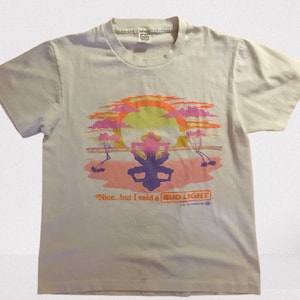 Bud Light Vintage Tee 1989 Sunset Enchanted Circle Bike Tour New Mexico