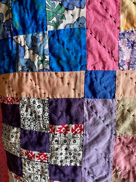 Couvre-lit simple vintage en patchwork Kantha couette